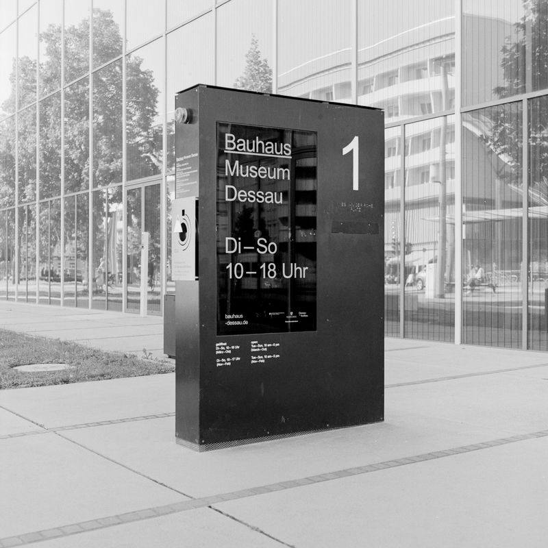 © Oscar McQuillan-Byrne - Bauhaus Museum Dessau information board. Dessau, Germany