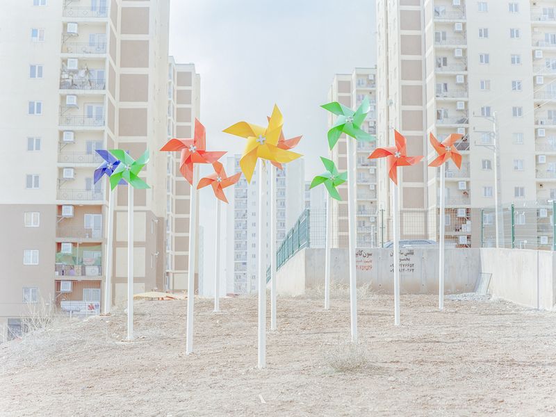 © Hashem Shakeri - A view of decorative spinning tops in the new city of Pardis. Pardis is located 17 kilometers northeast of Tehran province.