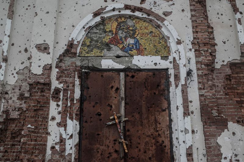 © Valery Melnikov - The Iversky Monastery destroyed by shelling on the outskirts of Donetsk, Ukraine