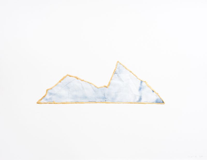 © Morvarid K - Ecotone 20 50x65cm Unique piece Fragmented photo prints on various paper, rice powder, urushi lacquer and 24ca gold powder
