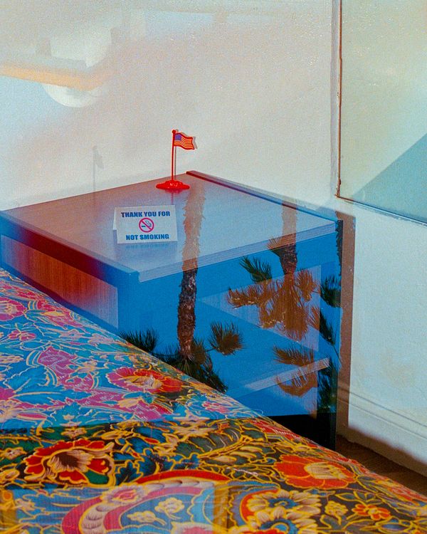 © Deb Leal - "Thank You for Not Smoking", Lynwood, CA. Double-exposed Color Negative Photograph, 2023.