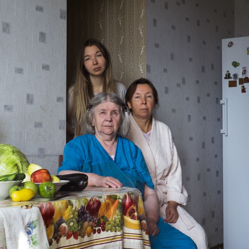 © Maria Quigley - Babushka, Svetlana and me in Babushka's kitchen.
