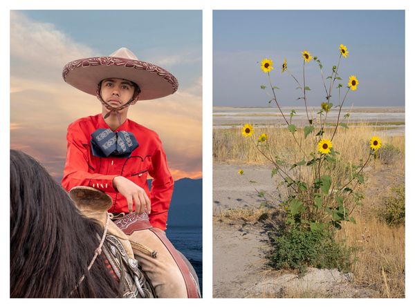 © Ute Behrend - Young mexican cowboy in festive garb & Sunflowers
