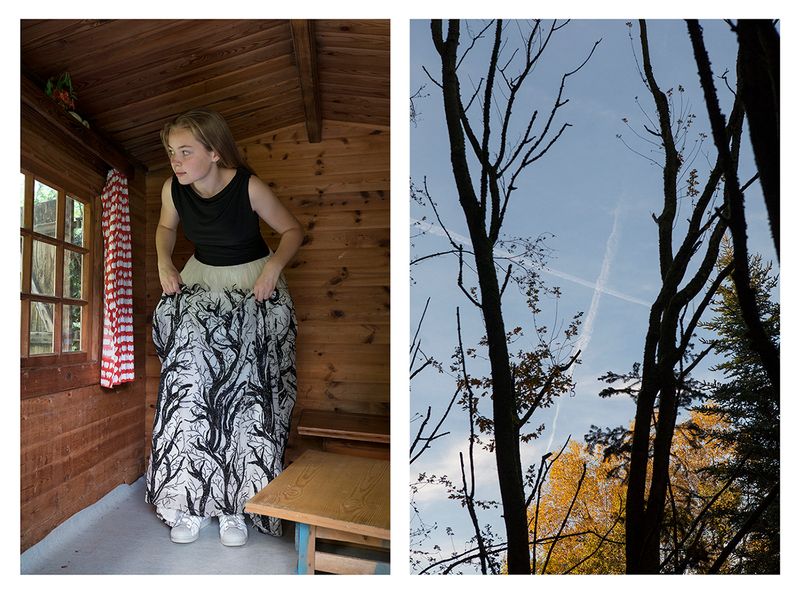 © Ute Behrend - Girl in evening dress & Dark trees