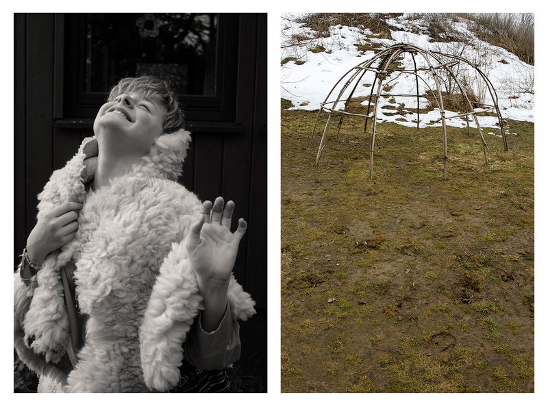 © Ute Behrend - Girl with fur & Tepee rack