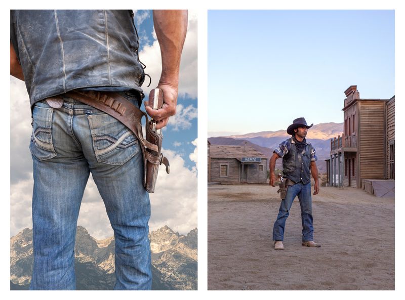 © Ute Behrend - Cowboy with hand on Colt one & Cowboy with hand on Colt two