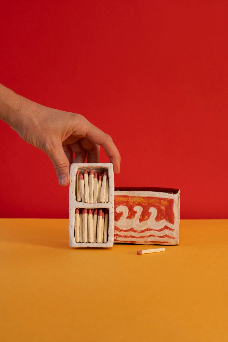© Justina Leston - “The Matchbox” from the “Glossary” series. Glazed ceramic.