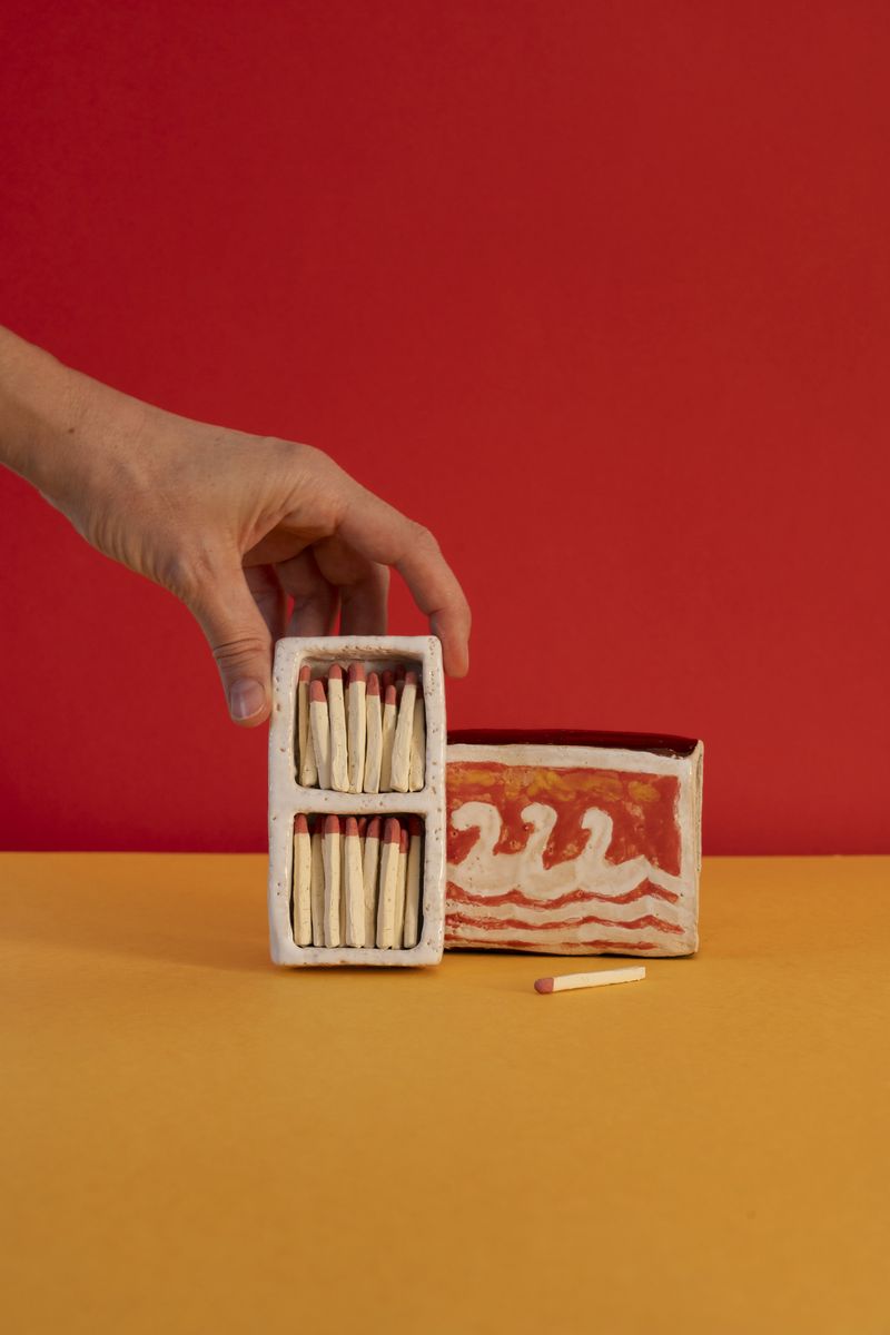 © Justina Leston - “The Matchbox” from the “Glossary” series. Glazed ceramic.