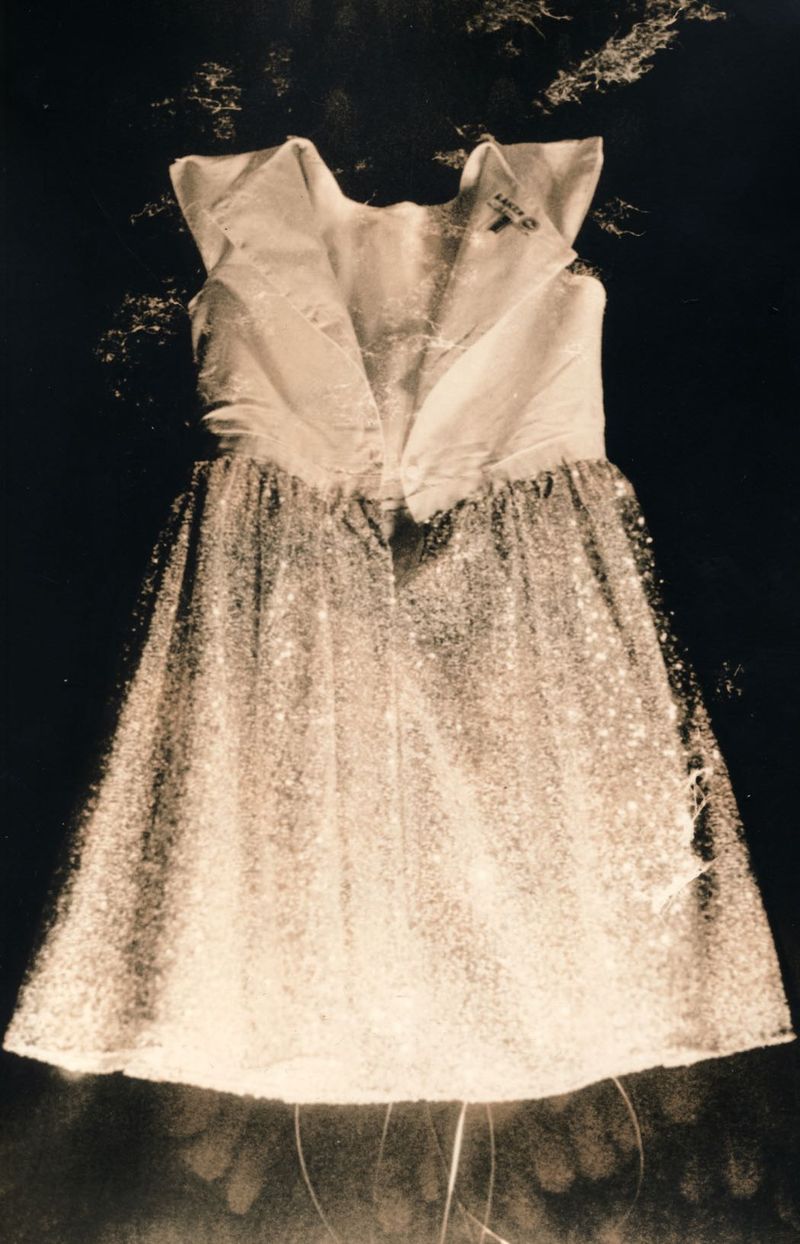 © Jo Stapleton - Child's party dress. Lith print (negative distressed with tissue paper)