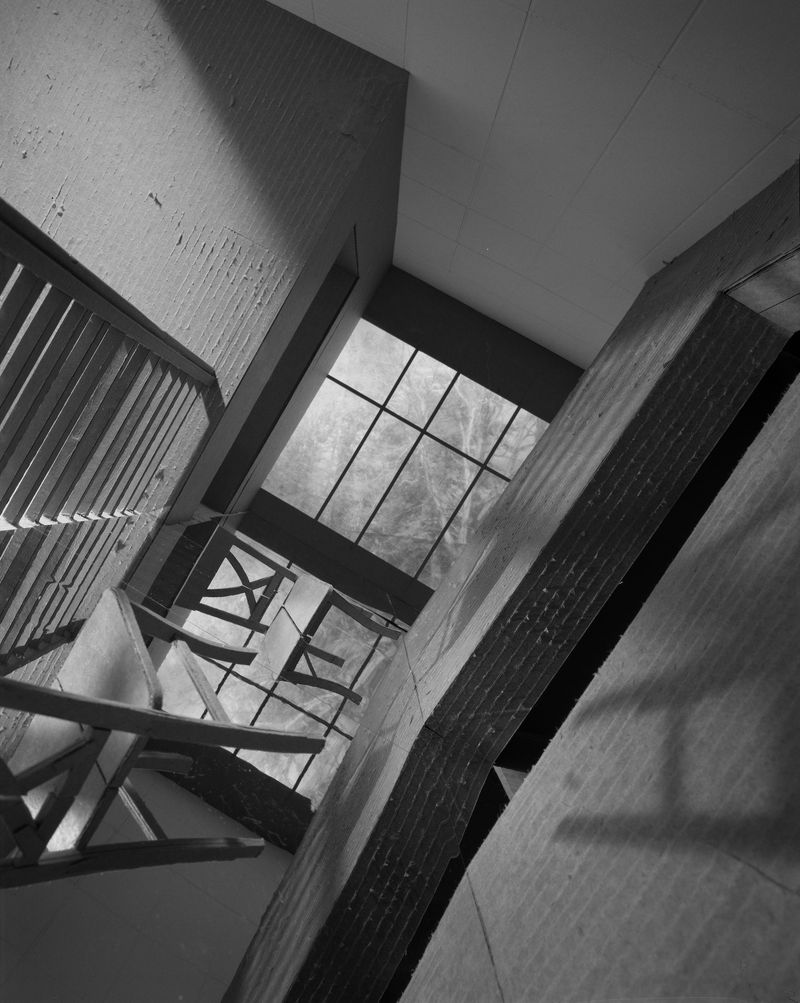 © Robin Crookall - Untitled, (tilted hallway), 2026, Gelatin silver print