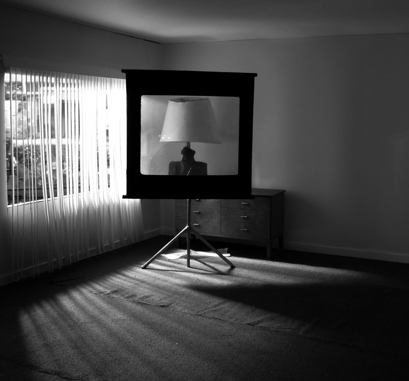 © Robin Crookall - Shades of Light, gelatin silver print, 15 x 15 inches. Photograph of constructed cardboard diorama.