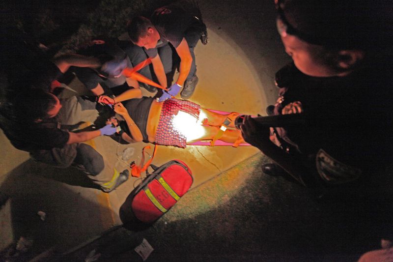© Richard Street - Called to the scene of a stabbing in the gang-controlled Parkside Apartments, officers were told "she fell on the knife."