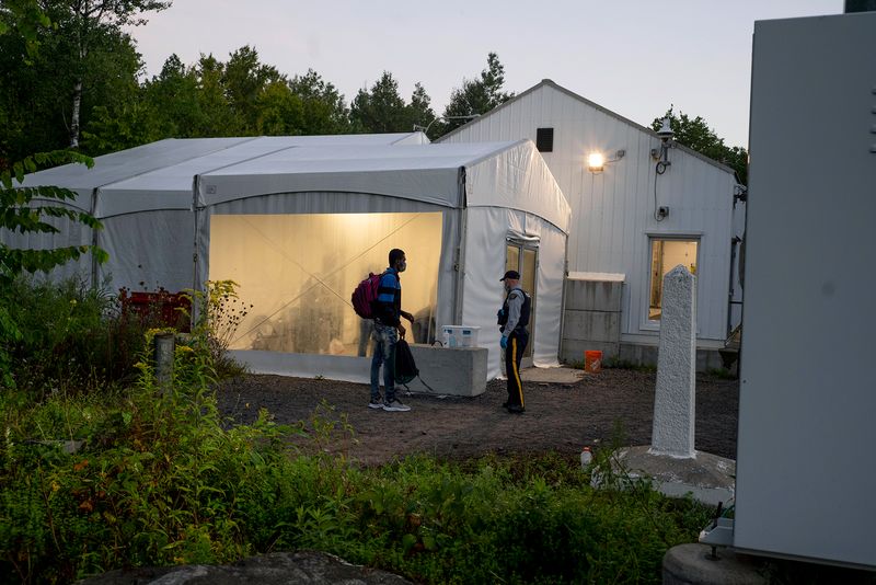 © Ruth Kaplan - Canadian Border Building, Roxham Road border site, from American side.