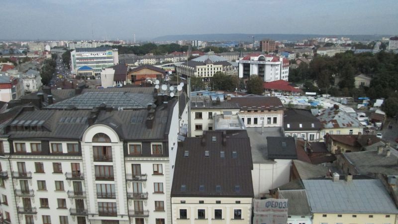 © Andrei  Kolyaskin - View  on  the  ukrainian  Ivano - Frankivsk  City  from  observation  desk  of  City  Hall .