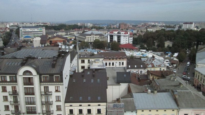 © Andrei  Kolyaskin - View  on  the  ukrainian  Ivano - Frankivsk  City  from  observation  desk  of  City  Hall .
