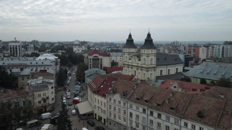 © Andrei  Kolyaskin - View  on  the  ukrainian  Ivano - Frankivsk  City  from  observation  desk  of  City  Hall .