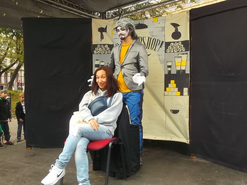 © Andrei  Kolyaskin - Living  scuptures  on  the  Independence  Day  in  Ivano - Frankivsk  City , Ukraine .