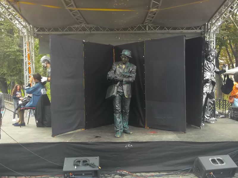 © Andrei  Kolyaskin - Living  scuptures  on  the  Independence  Day  in  Ivano - Frankivsk  City , Ukraine .