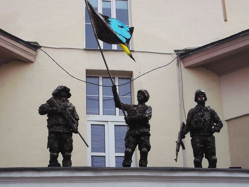 © Andrei  Kolyaskin - Living  scuptures  on  the  Independence  Day  in  Ivano - Frankivsk  City , Ukraine .