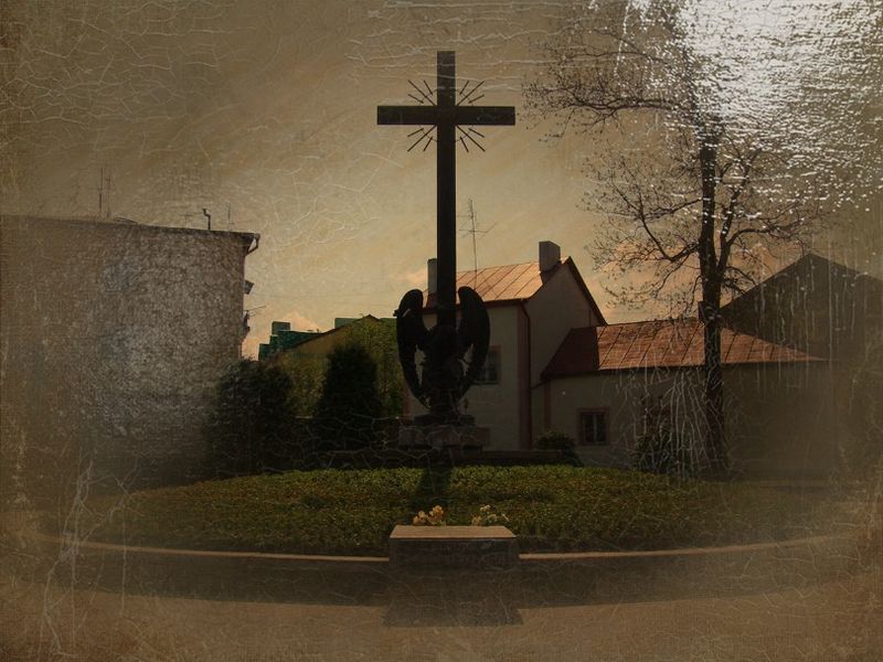 © Andrei  Kolyaskin - Monument  to  the  fighters  for  Independence  of  Ukraine  in  town  Drogobych  of  Lviv  region , Ukraine .