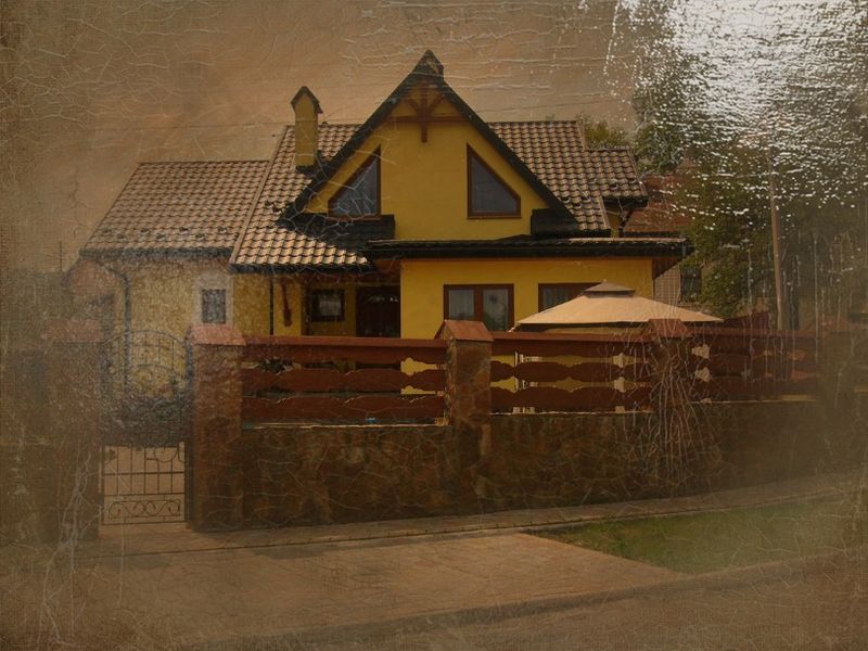 © Andrei  Kolyaskin - Living  house  of  modern  construction  in  town  Drogobych  of  Lviv  region , Ukraine .