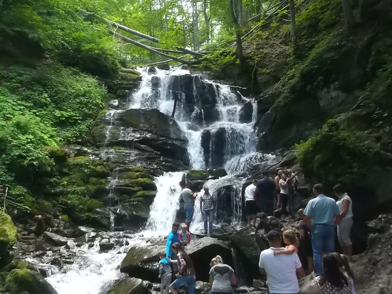 © Andrei  Kolyaskin - Waterfalls  Shypit  in  village    Pylypets  of  Mezhygirya  area  Zacarpatian  region , Ukraine .