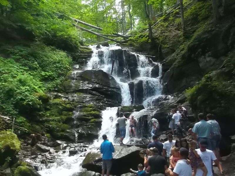 © Andrei  Kolyaskin - Waterfalls  Shypit  in  village    Pylypets  of  Mezhygirya  area  Zacarpatian  region , Ukraine .