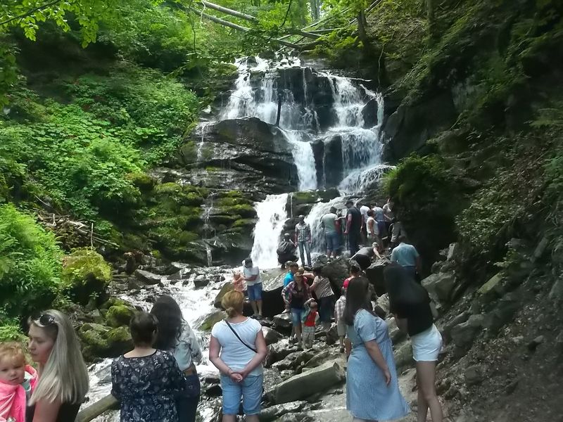 © Andrei  Kolyaskin - Waterfalls  Shypit  in  village    Pylypets  of  Mezhygirya  area  Zacarpatian  region , Ukraine .