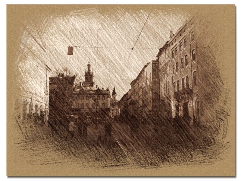 © Andrei  Kolyaskin - On  the  central  part of  Lviv  City , Ukraine .