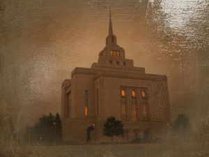 Ukrainian  Kyiv  Temple  in  oil  painting  1