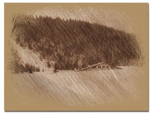 Bukovel  in  trois coleur  drawing  4