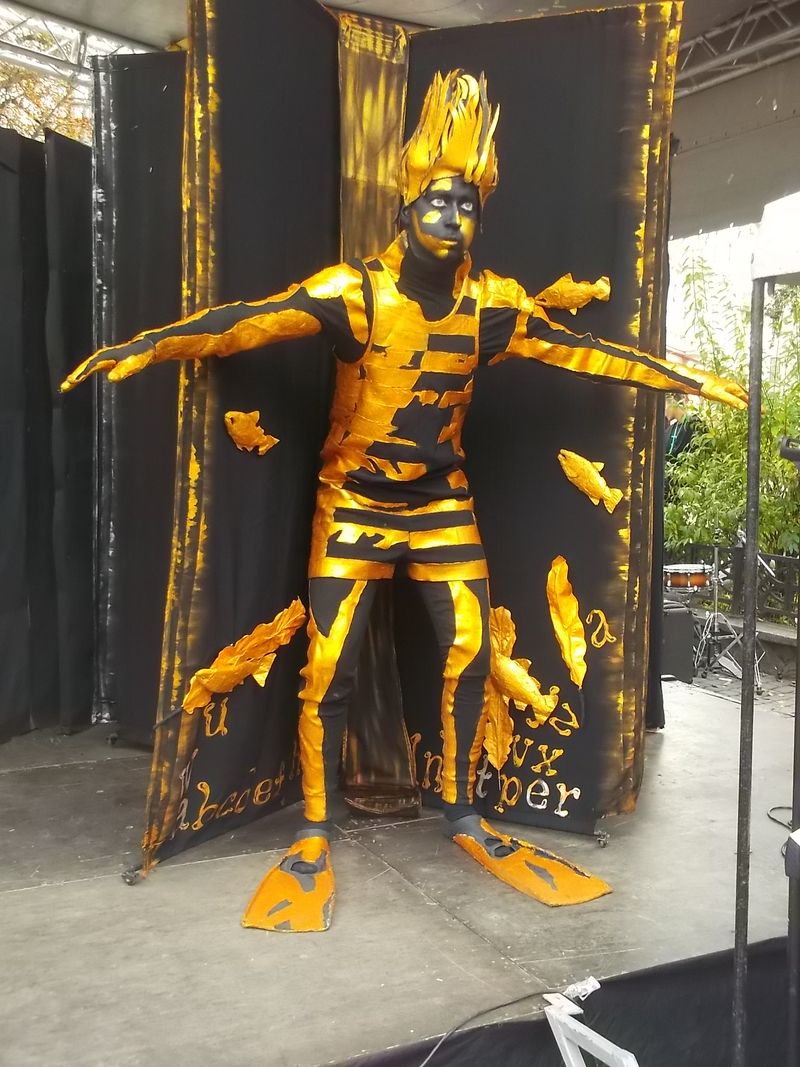 © Andrei  Kolyaskin - Living  sculptures  show  on  the  central  part  of  Ivano - Frankivsk  City , Ukraine .