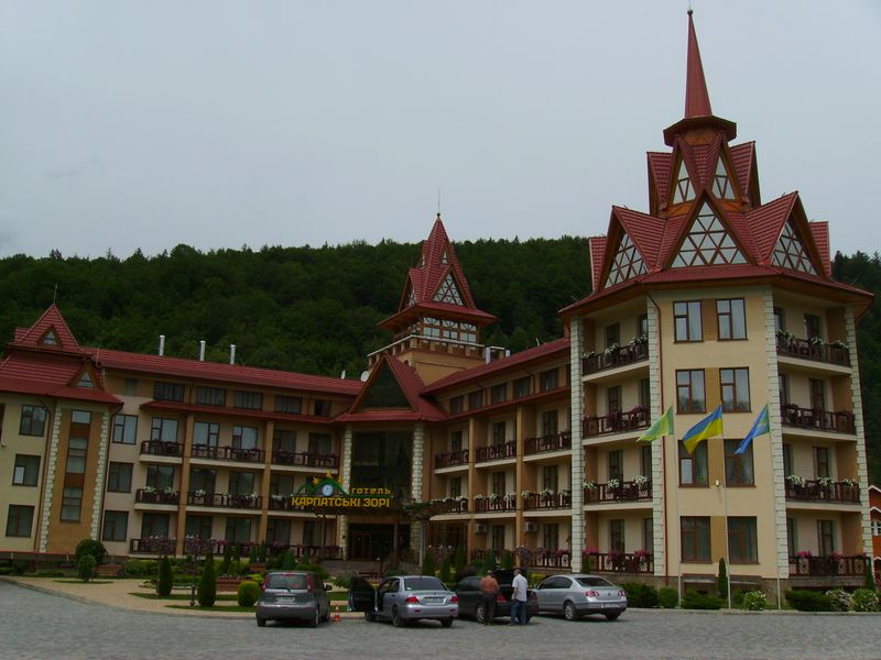 © Andrei  Kolyaskin - Hotel  Carpatian  Stars  in  Carpatian  town  Yaremche  of  Ivano - Frankivsk  region , Ukraine .