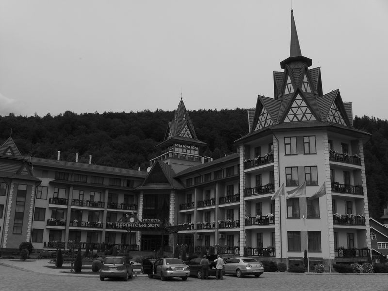 © Andrei  Kolyaskin - Hotel  Carpatian  Stars  in  Carpatian  town  Yaremche  of  Ivano - Frankivsk  region , Ukraine .