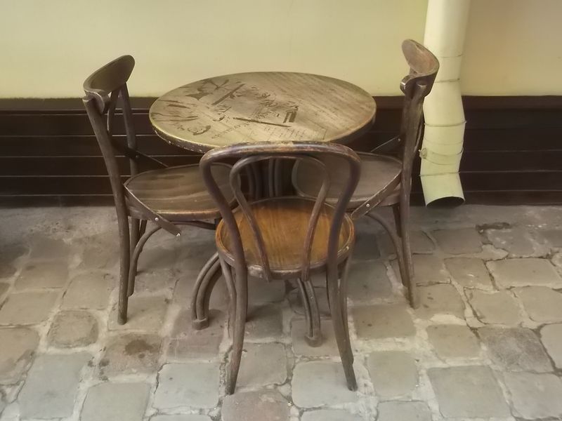 © Andrei  Kolyaskin - On  the  one  of  cafe  of  Ivano - Frankivsk  City , Ukraine .