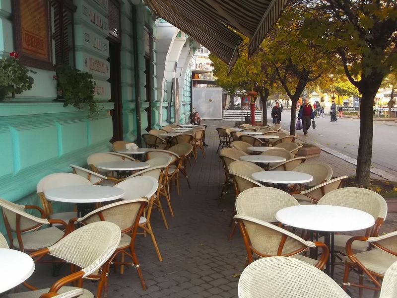 © Andrei  Kolyaskin - On  the  one  of  cafe  of  Ivano - Frankivsk  City , Ukraine .