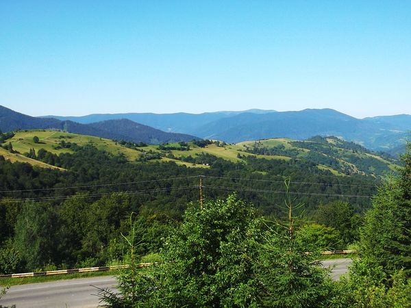 © Andrei  Kolyaskin - Wiew  on  Carpatian  mountains  on  the  Synevir  pass  in  Mezhygirya  area  of  Zacarpatian  region , Ukraine .