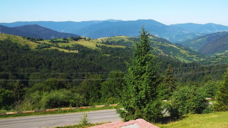 © Andrei  Kolyaskin - Wiew  on  Carpatian  mountains  on  the  Synevir  pass  in  Mezhygirya  area  of  Zacarpatian  region , Ukraine .