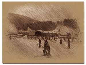 Bukovel  in  trois  coleur  drawing  1