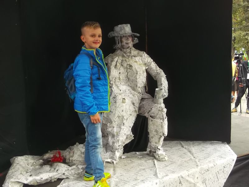 © Andrei  Kolyaskin - Living  sculptures  show  on  the  central  part  of  Ivano - Frankivsk  City , Ukraine .