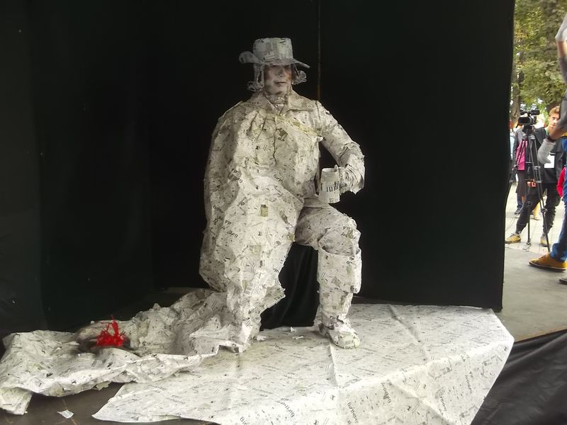 © Andrei  Kolyaskin - Living  sculptures  show  on  the  central  part  of  Ivano - Frankivsk  City , Ukraine .