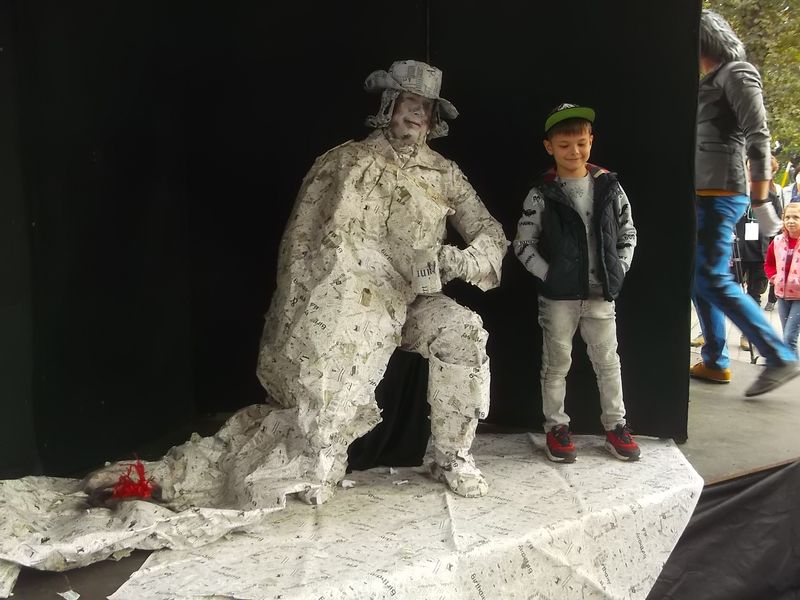 © Andrei  Kolyaskin - Living  sculptures  show  on  the  central  part  of  Ivano - Frankivsk  City , Ukraine .