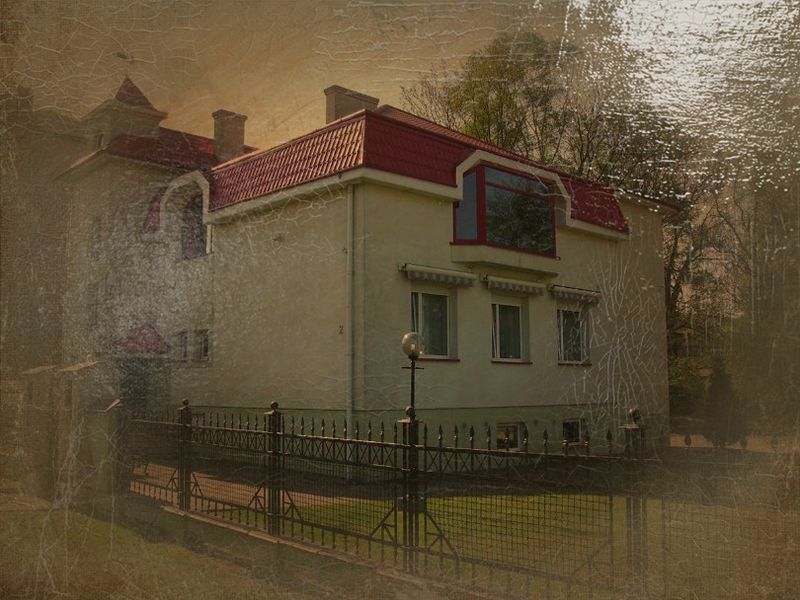 © Andrei  Kolyaskin - Office  building  of  modern  construction  in  town  Drogobych  of  Lviv  region , Ukraine  .