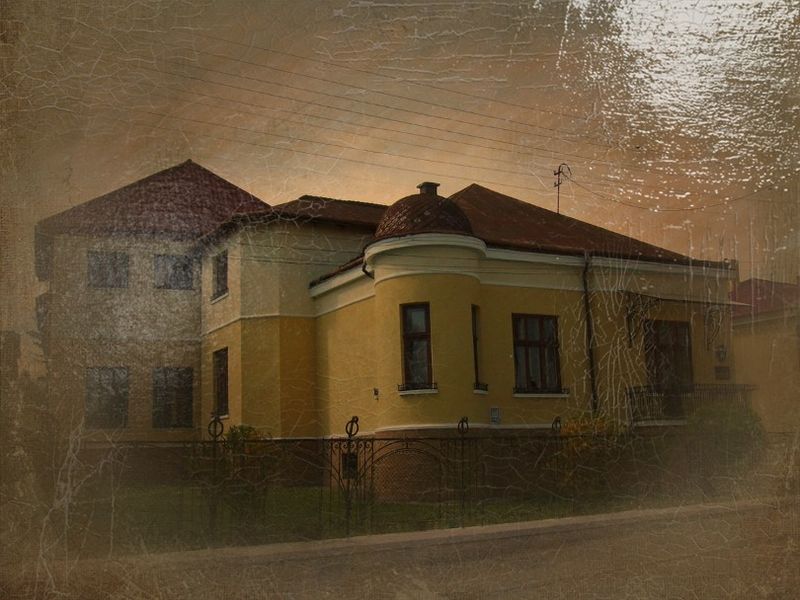 © Andrei  Kolyaskin - Office  building  from  first  part  of  20th  century  in  town  Drogobych  of  Lviv  region , Ukraine .