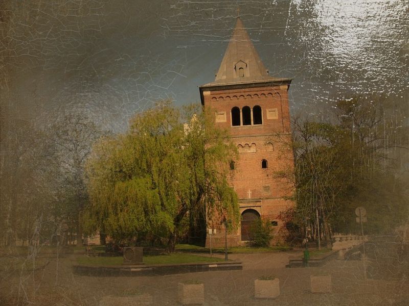 © Andrei  Kolyaskin - Rome - catholic  Cathedral  from  18th  century  in  town  Drogobych  of  Lviv  region , Ukraine .