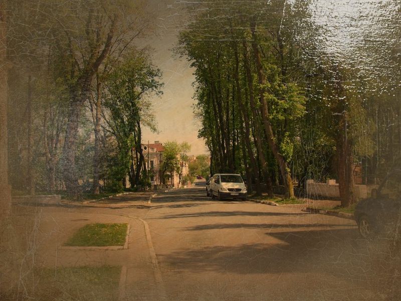 © Andrei  Kolyaskin - On  the  one  of   streets  of  town  Drogobych  of  Lviv  region , Ukraine .