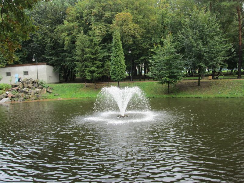 © Andrei  Kolyaskin - Pond  on  the  central  park  of  Ivano - Frankivsk  City , Ukraine .