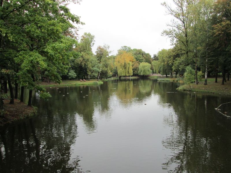 © Andrei  Kolyaskin - Pond  on  the  central  park  of  Ivano - Frankivsk  City , Ukraine .