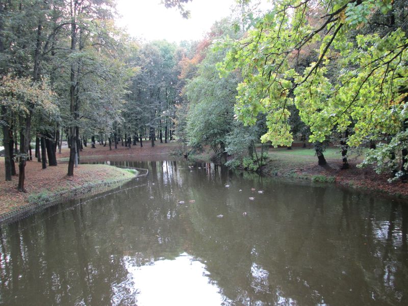 © Andrei  Kolyaskin - Pond  on  the  central  park  of  Ivano - Frankivsk  City , Ukraine .