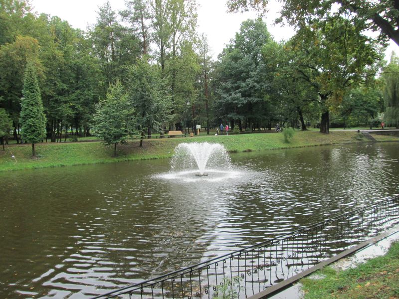 © Andrei  Kolyaskin - Pond  on  the  central  park  of  Ivano - Frankivsk  City , Ukraine .